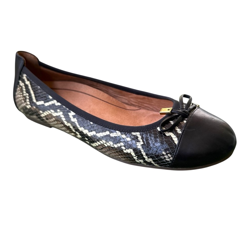 NWT Vionic Spark Minna Snake Embossed Ballet Flats, 10